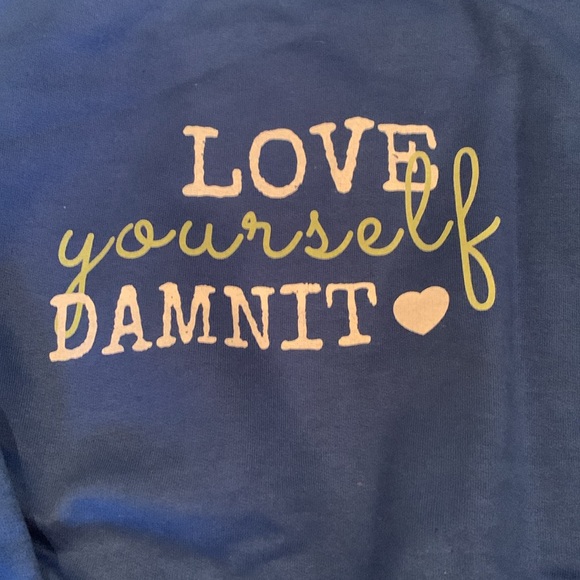 Love Yourself Damnit Roa Blue Sweatshirt - Picture 2 of 3